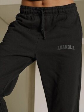 Adanola Black Sweatpants with Logo and Pockets | M